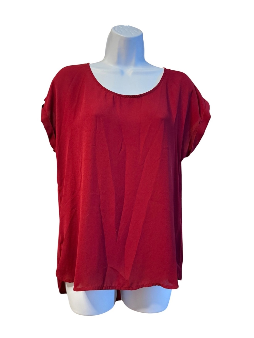 Pink Rose Burgundy Blouse with Back Zip